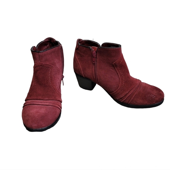 Red Leather boots by Earth Origin comfort Women's Size 7 M red - Picture 1 of 12